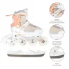 Nils Extreme NH18190 2IN1 riedučiai INLINE WHITE/PINK DYD. S (29-33) su keičiamomis ledo ritulio pačiūžomis