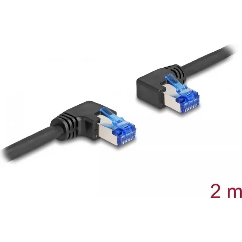 Tinklo kabelis DeLOCK RJ45 Cat.6A S/FTP 2m Juodas