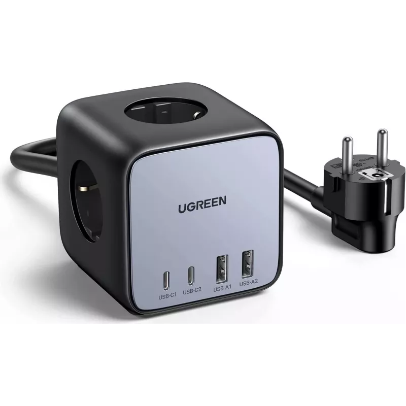 Ugreen DigiNest Pro 1 kintamosios srovės lizdas(-ai) Type C 1.8 m 4 3680 W juoda