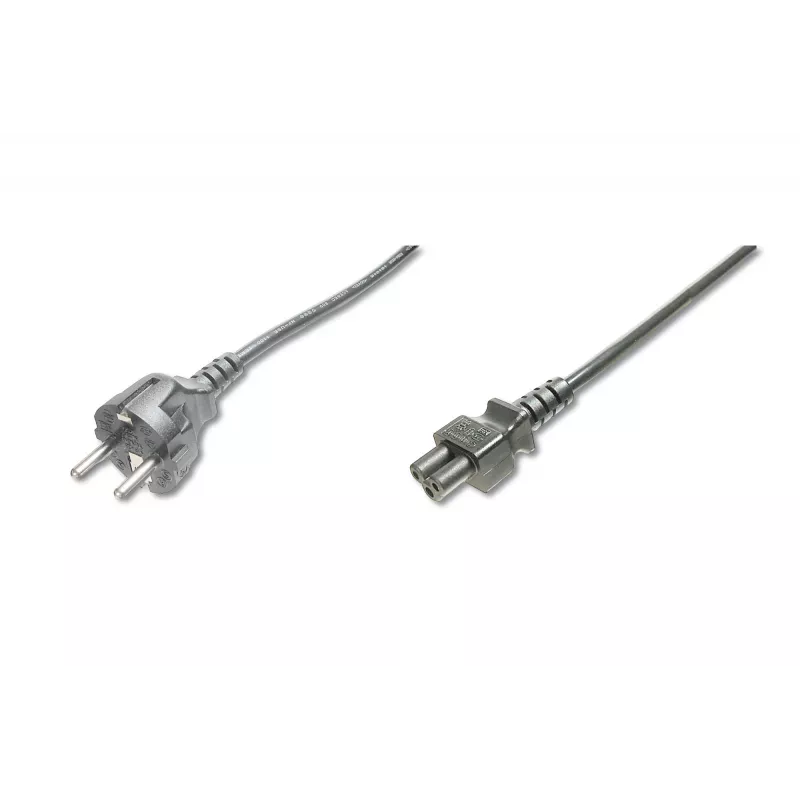 Assmann maitinimo laidas, Schuko - C5, kištukas/lizdas, 1,8 m, H05VV-F3G 0,75 mm², juodas (AK-440103-018-S)