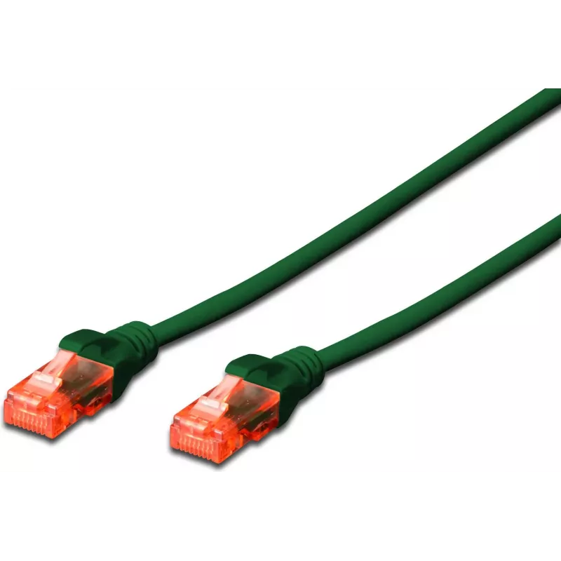 Tinklo kabelis DIGITUS Cat6 U/UTP 15 m žalias RJ-45 nikelio/aukso kontaktai