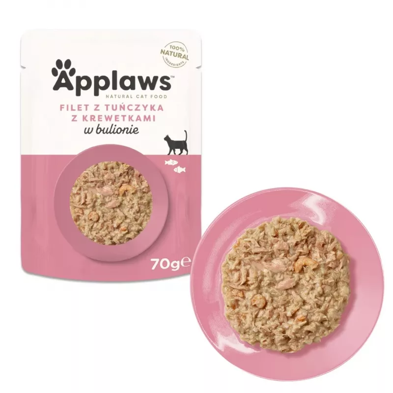 Šlapio kačių ėdalo padėklas Applaws Tuna Fillet 70 g — suaugusioms, 16 % baltymų, 80 % drėgmės, žuvies skonio