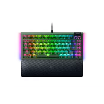 Mechaninė žaidimų klaviatūra Razer JuodaWidow V4 75% – laidinė, JAV išdėstymas, Phantom Green Edition, Razer mechaniniai taktiliniai jungikliai