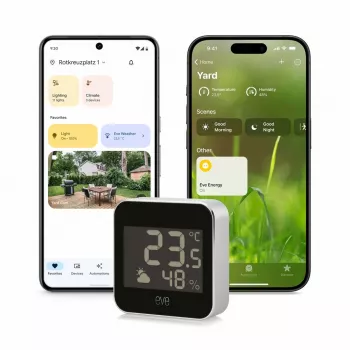 Oro stotelė Eve Systems EVE O4260195392403 — vidaus ir lauko temperatūros bei drėgmės monitorius