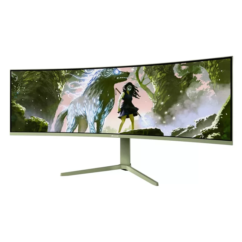 Lenktas kompiuterio monitorius Arozzi Nova 49 coliai (124,5 cm) Dual QHD 5120×1440 LED VA, 4 ms, žalias