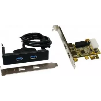 Vidinė PCIe USB 3.2 Gen 1 adapterio plokštė Exsys EX-11072, USB 3.2 Gen 1 išvestis, 75×52 mm, 0,2 kg