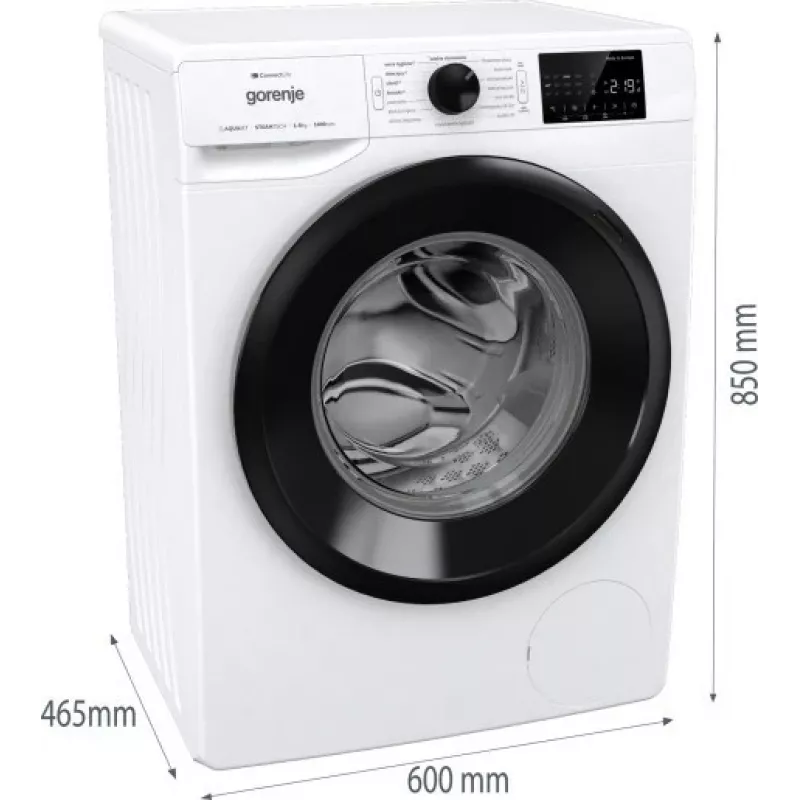 Laisvai pastatoma skalbimo mašina Gorenje WPNEI84SASWIFI/PL 8 kg 1400 aps./min. WiFi balta, inverterinis variklis