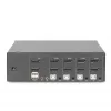 DIGITUS KVM jungiklis, 4 prievadų, dviejų ekranų, 4K, DisplayPort®