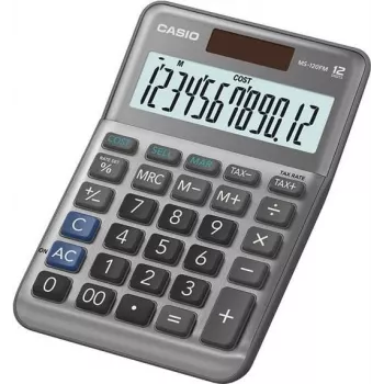 Stalinis skaičiuotuvas Casio MS-120FM Basic juodas 12 skaitmenų mokesčiams ir pelnui
