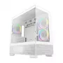 PC Midi Tower korpusas DeepCool CG380 3F WH — Baltas, 235×437×451 mm, palaiko 2,5 colio/3,5 colio, maitinimo blokas apačioje, 3x 120 mm ventiliatoriai sumontuoti