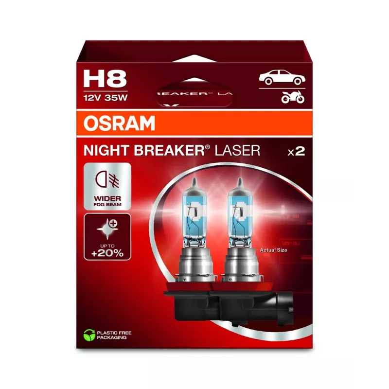 Priekinių žibintų lemputė Ledvance Night Breaker Laser H8 12V 35W PGJ19-1