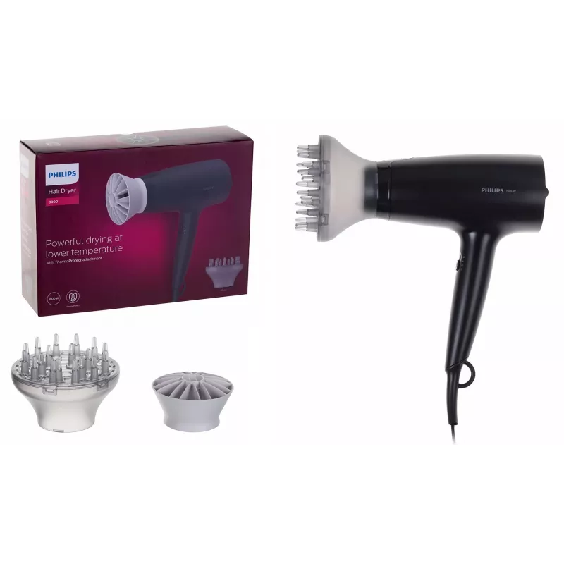 Philips 3000 serijos BHD302/30 plaukų džiovintuvas 1600 W Juoda