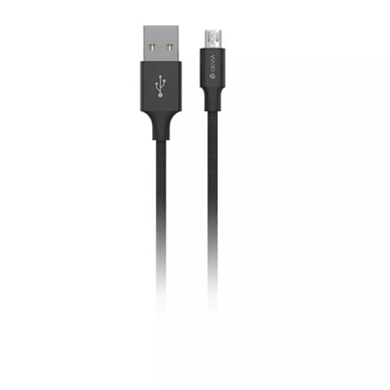 USB Micro-B kabelis Devia Pheez Series 5V 2.4A 25 cm — juodas