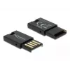 DeLOCK USB 2.0 kortelių skaitytuvas juodas Micro SD MicroSDHC MicroSDXC 480 Mbit/s