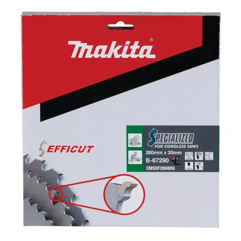 T.C.T. pjovimo diskas 260X2.15X30mm 10° T80 EFFICUT