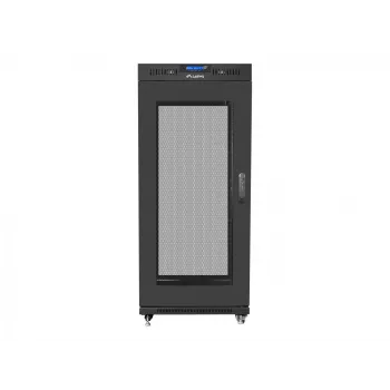 Installation cabinet rack 19 27U 600x800 Juoda, perforated door lcd (plokščias pack)