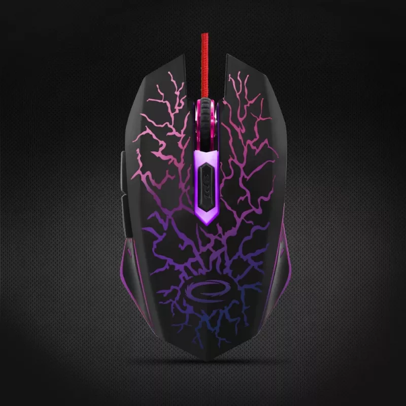 Esperanza MX211 LIGHTNING - pelė - USB - optinė - 6 mygtukai - juoda