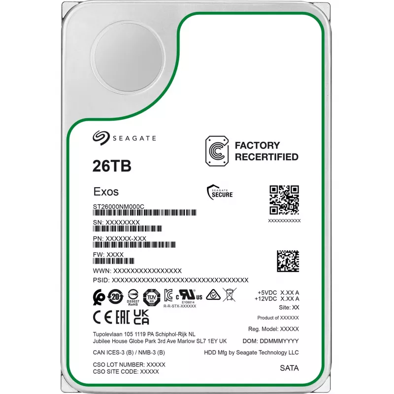 3,5 colio SEAGATE Exos 26TB SATA Enterprise HDD atnaujintas