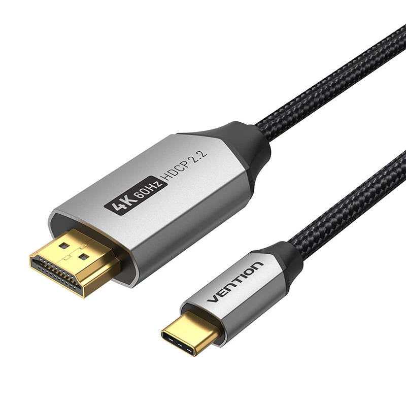 Vention USB-C į HDMI kabelis CRBBH — 2 m, 4K@60Hz, juodas, USB-C į HDMI