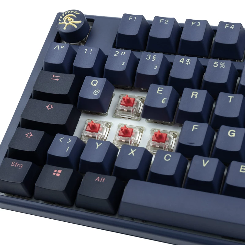 Ducky One 3 TKL klaviatūra, žaidimų, USB, mėlyna