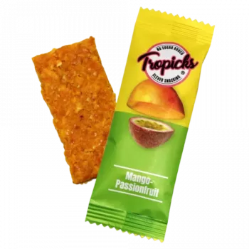 Tropicks Džiovintas mangas, pasifloros batonėlis, 20 g