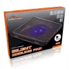 Aušinimo padėklas MEDIA-TECH MT2660 — USB maitinamas nešiojamojo kompiuterio aušintuvas, 1 ventiliatorius 13,5 cm, 20 CFM, 1000 RPM, 330×250×40 mm, 327 g, apšvietimas