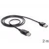 USB laidas DeLOCK EASY-USB 2.0-A 2m juodas