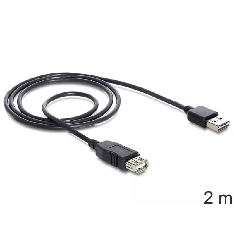 USB laidas DeLOCK EASY-USB 2.0-A 2m juodas