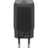 USB-C greitasis įkroviklis Nano, PD, GaN, 65 W, USB-C pintas laidas (juodas, 1x USB-A, 2x USB-C PD, greitasis įkrovimas 3.0, 1 metro laidas)