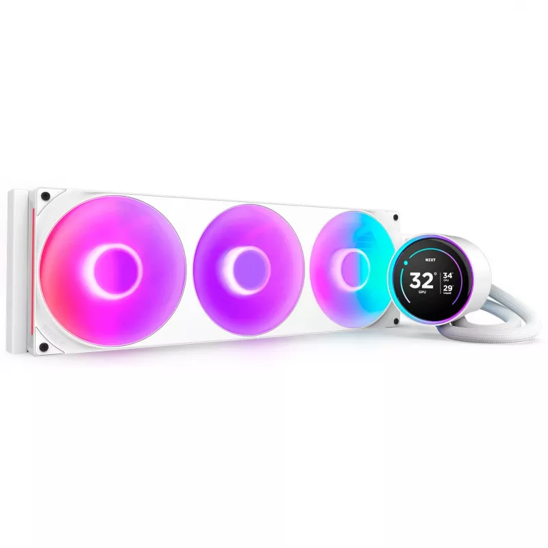 Kraken Elite 420 RGB 420 mm, skysčio aušinimas, baltas