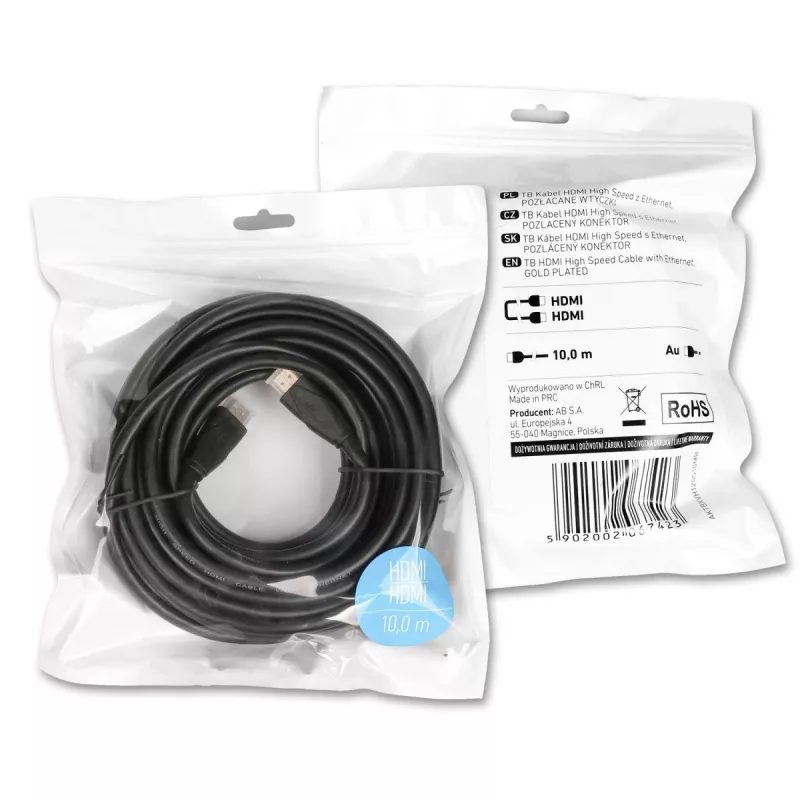 HDMI laidas v2.0 10 m, paauksuotas