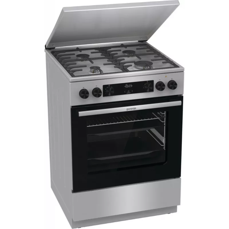 Gorenje GKS6C71XF laisvai pastatoma viryklė su orkaite, sidabrinė