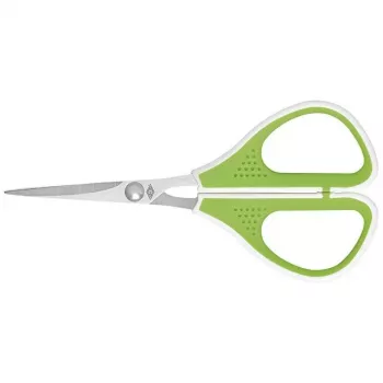 Žirklės WEDO 975 411 universalios tiesaus kirpimo vienetinės 114 mm, žalios/baltos
