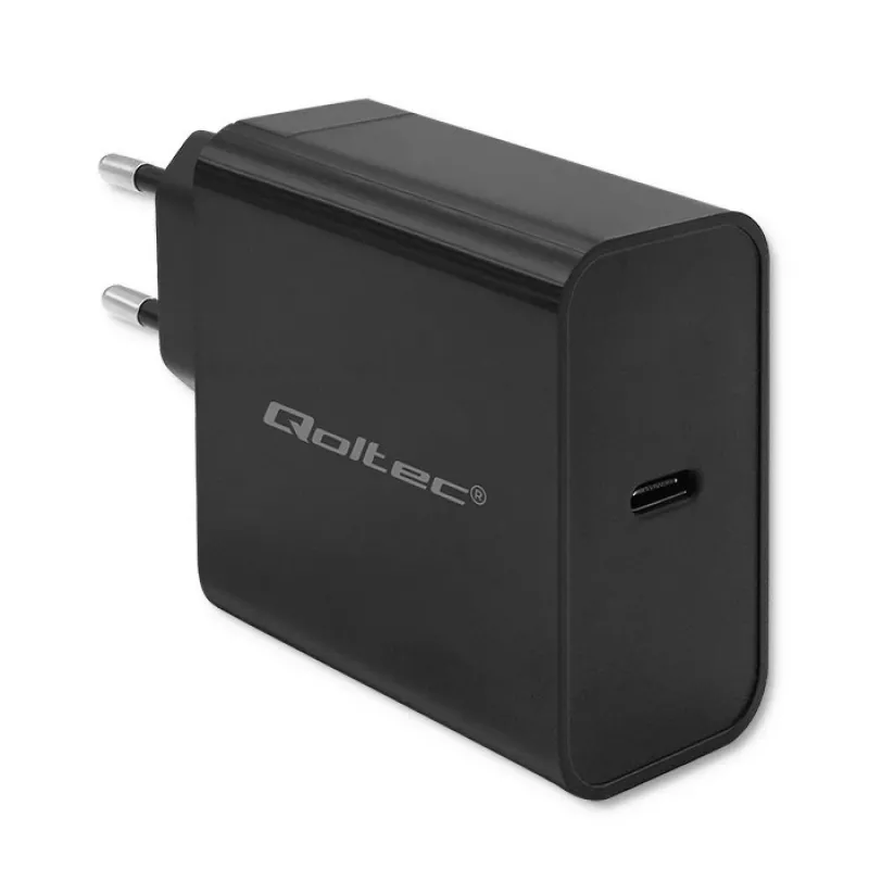 Įkroviklis QOLTEC Super Quick PD 65W USB‑C Power Delivery 5–20V, 1x USB‑C, USB PD 3.0, Type C kištukas, 65 W