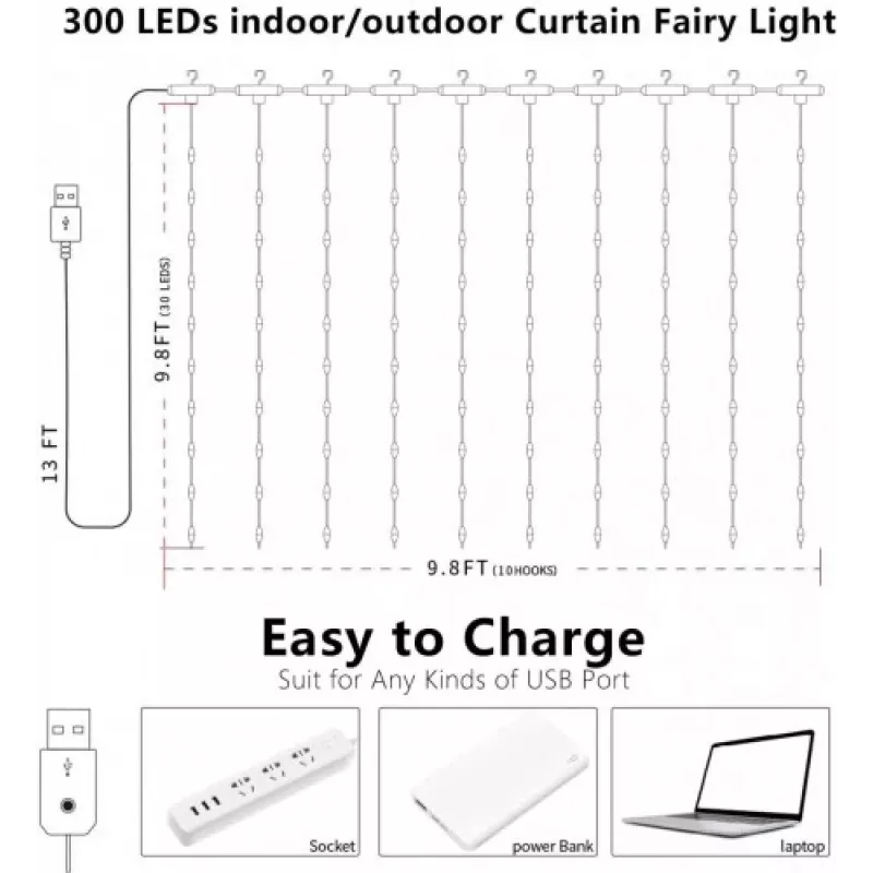 LED juostelė OEM X0013lX27J — 300 šviesos diodų, šilta balta