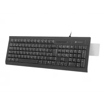Laidinis pilno dydžio NATEC Moray ES klaviatūra su USB, ispaniška QWERTY, 105 klavišai, ID kortelių skaitytuvas, 1,5 m laidas, juoda
