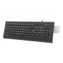 Laidinis pilno dydžio NATEC Moray ES klaviatūra su USB, ispaniška QWERTY, 105 klavišai, ID kortelių skaitytuvas, 1,5 m laidas, juoda