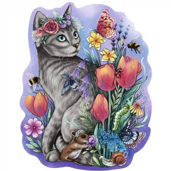 Medinė dėlionė Spring Cat (150 dalių)