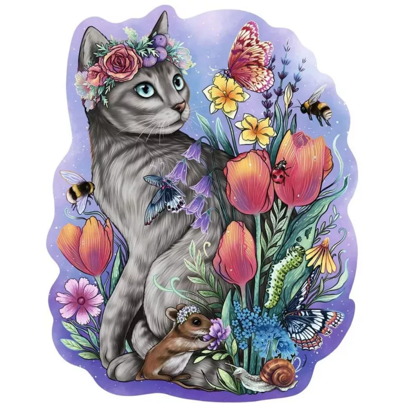 Medinė dėlionė Spring Cat (150 dalių)