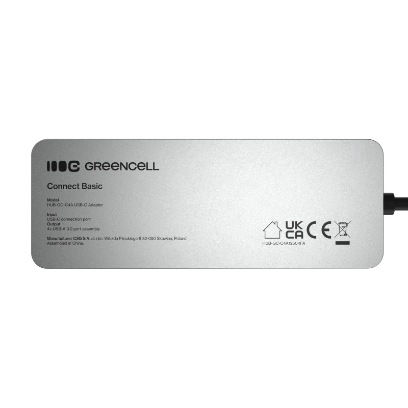 USB šakotuvas Green Cell HUB-GC-C4A — 4 prievadų USB-C 3.0 šakotuvas