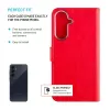 FIXED odinis knyginis dėklas Samsung Galaxy A36 5G — raudonas, priekinės ir galinės dalių apsauga, tikslūs išpjovimai