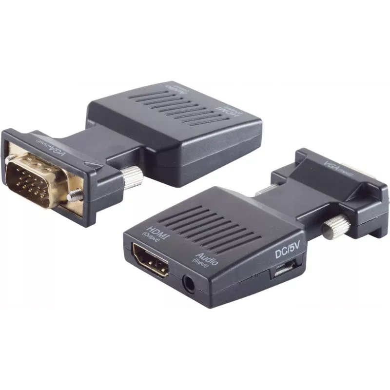 kabelis gender changer VGA (D-Sub) HDMI + 3.5mm ShiverPeaks BS10-01005