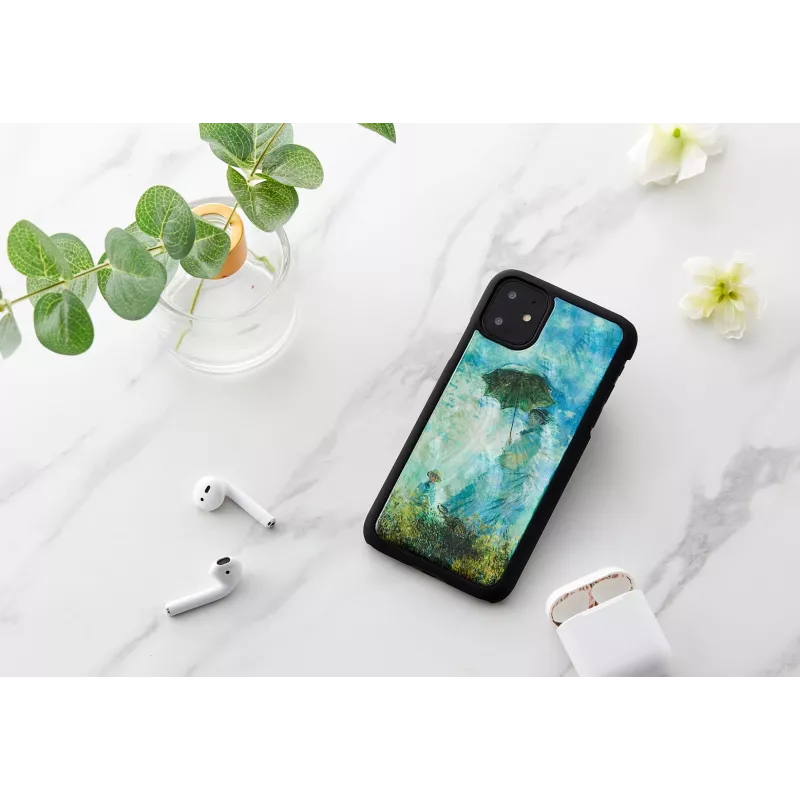 Išmaniojo telefono dėklas iKins, skirtas iPhone 11 — Juoda Camille dizainas, apsauginis dangtelis