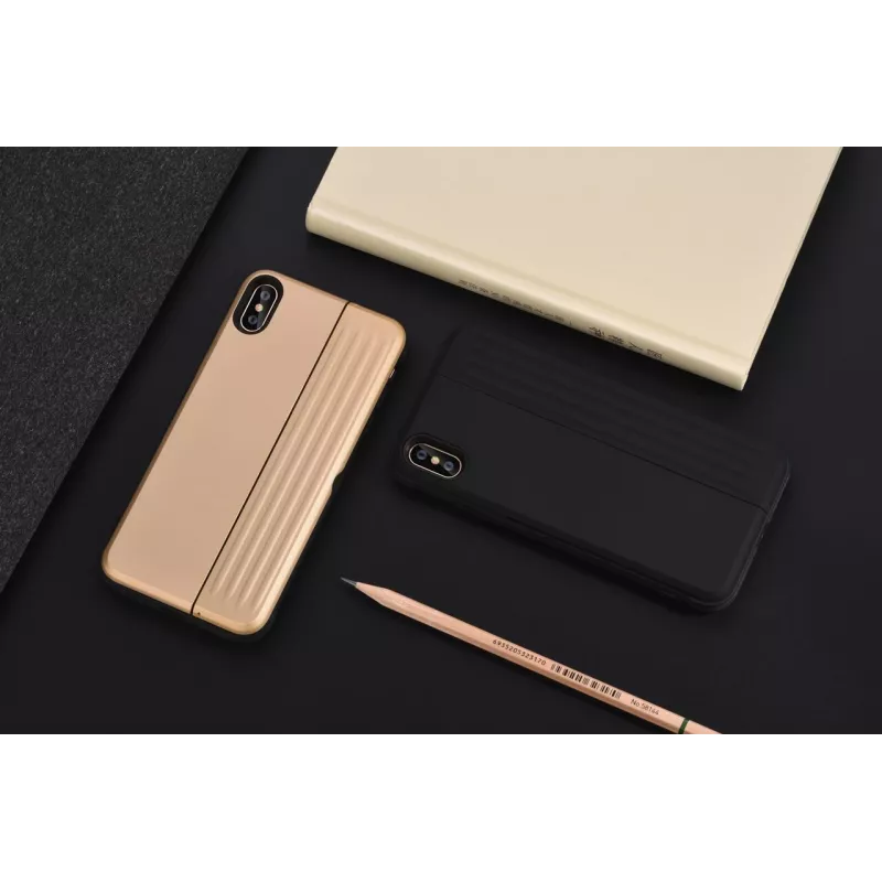 Apsauginis telefono dėklas Devia H-Card Series, skirtas iPhone XS Max 6.5, auksinis