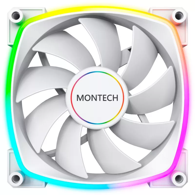 Kompiuterio korpuso ventiliatorius Montech AX140 PWM 140 mm, šautuvo guolis, 540–1760 RPM, balta