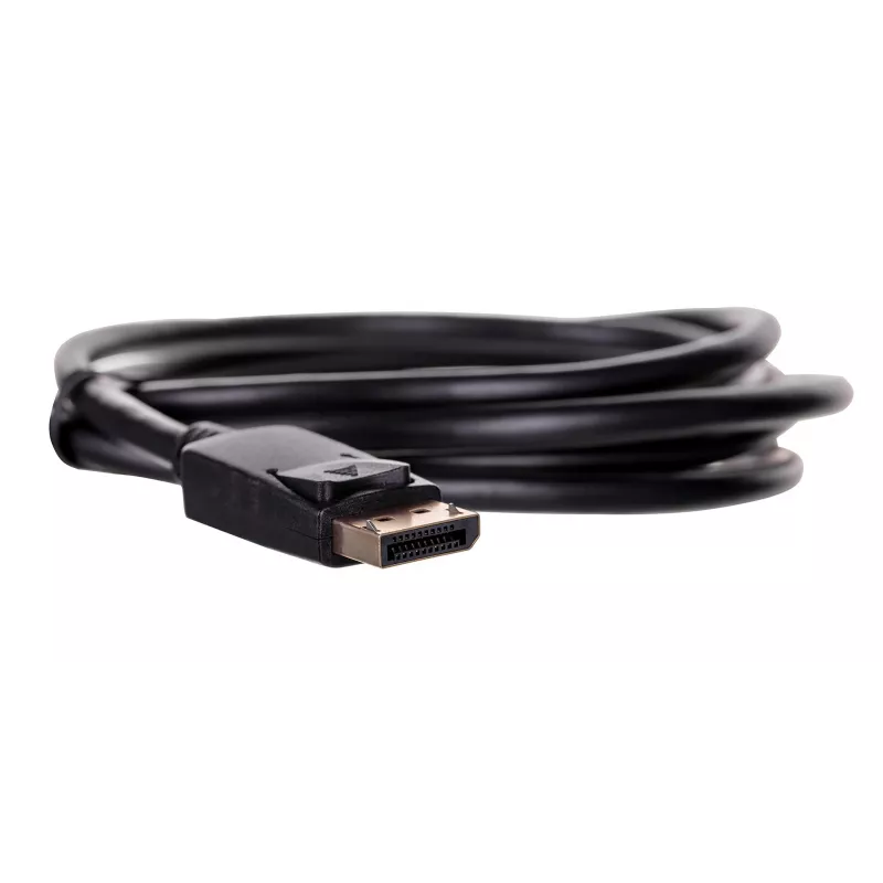 DisplayPort laidas SAVIO CL-136, DisplayPort kištukas–kištukas, 2 m, DP 1.2, auksiniai kontaktai, juodas