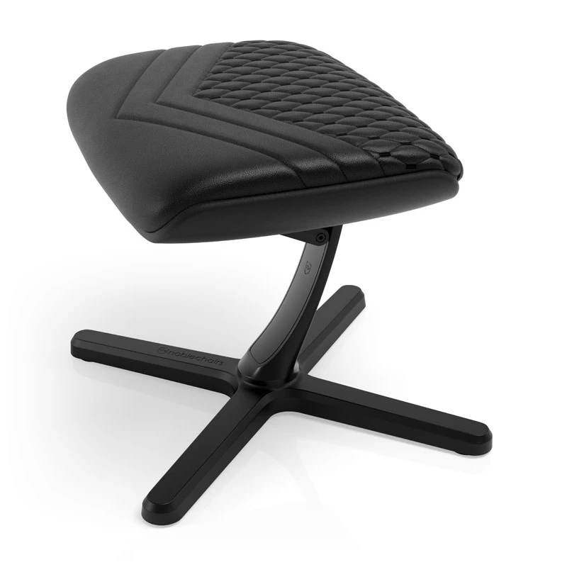 Pakojis noblechairs NBL-FR-RL-BLK — juoda, natūrali oda, aliuminio rėmas, 490×400×450 mm, pakreipimas 0–45°