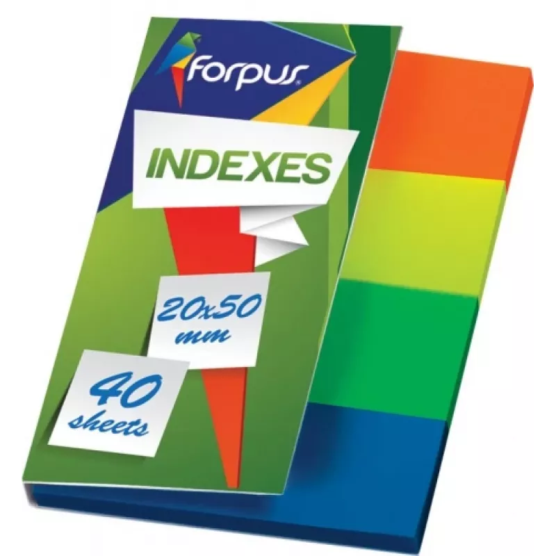 Indeksai Forpus, 20x50mm, Asorti, Plastikiniai (4x40) 0718-102