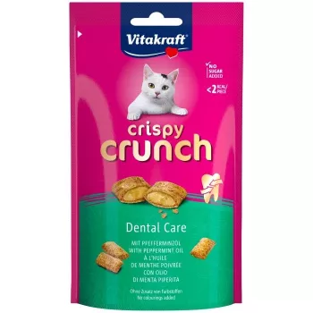 Dantų priežiūros skanėstas katėms Vitakraft Crispy Crunch Dental 60 g — traškus dantų užkandis