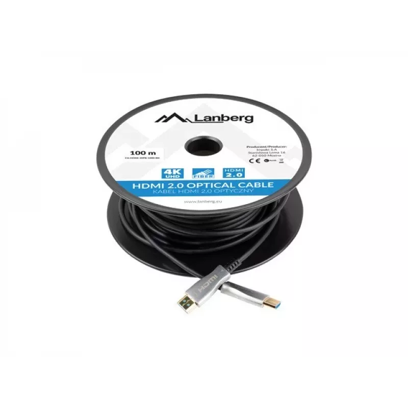 HDMI laidas Lanberg CA-HDMI-20FB-1000-BK 100m